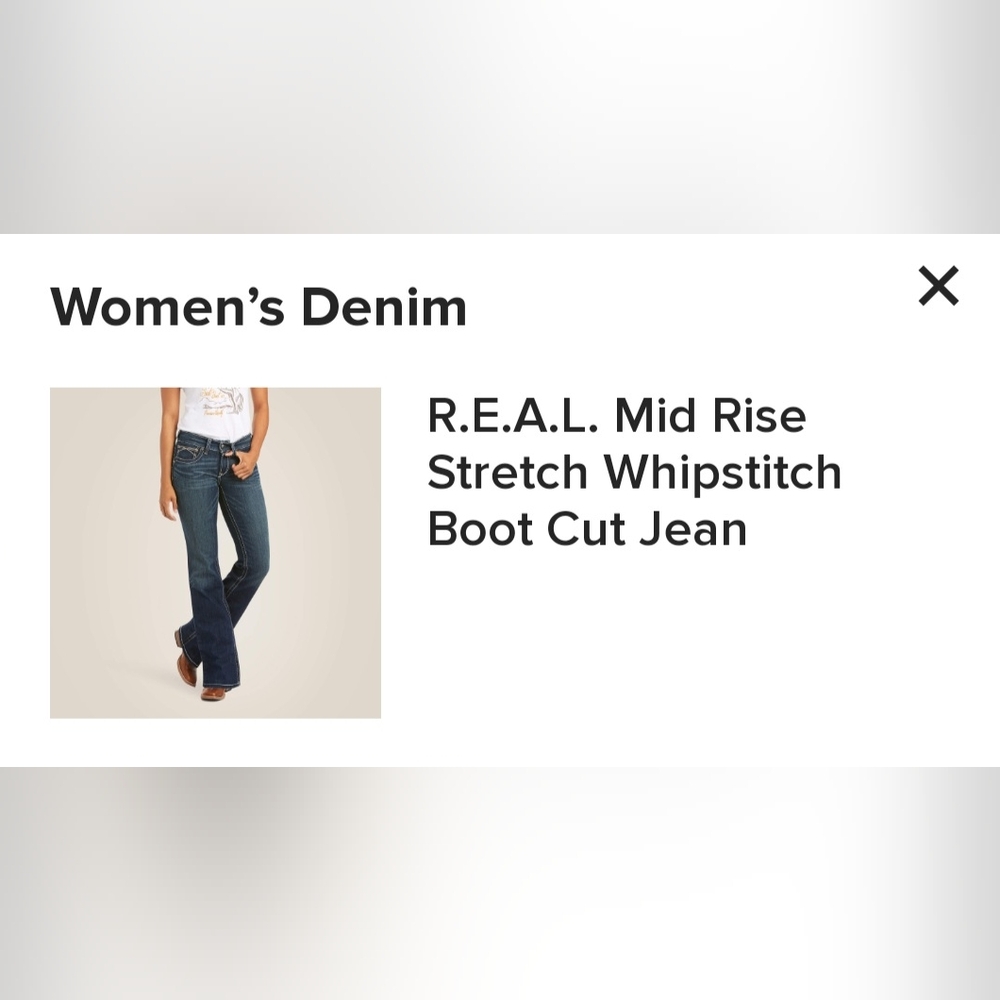 Brand new ariat R.E.A.L. denim 29x31